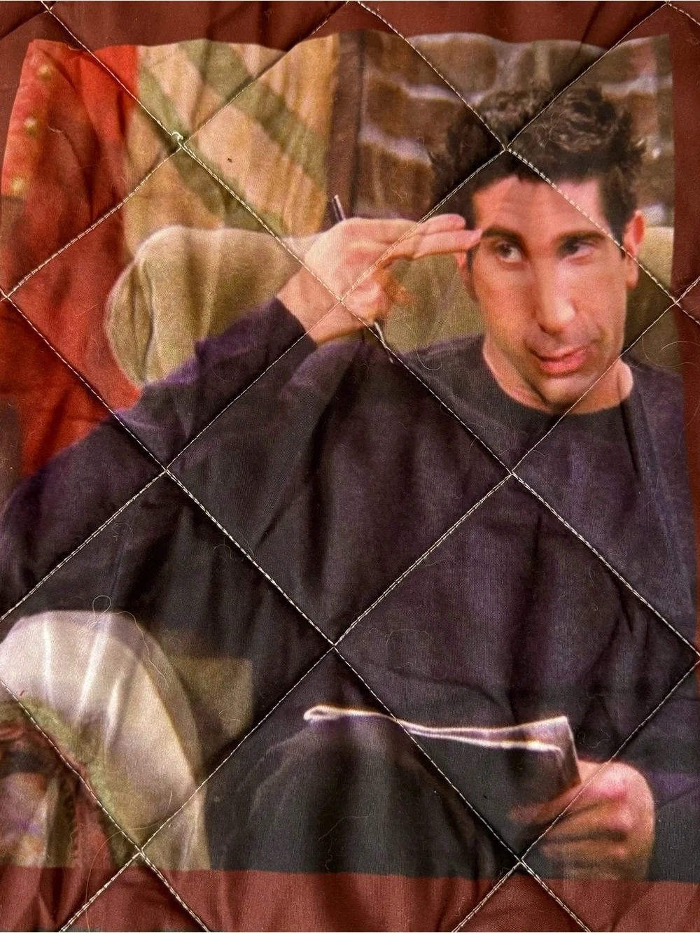 Vintage Friends TV Series Quilted Filled Blanket Throw 56x71 Gray Back Y2K Decor